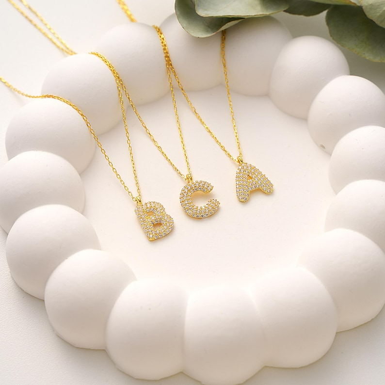 Necklace with initial pendant, from A to Z